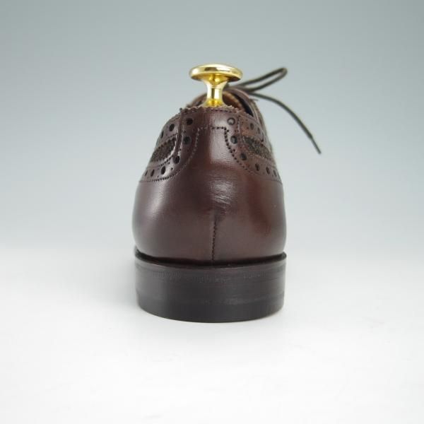 未使用★(英)グレンソン UK5.5程度【最上級★マスターピース/特別オーダー品】ツイード×カーフ/フルブローグ/濃茶/メンズ/GRENSON★g233