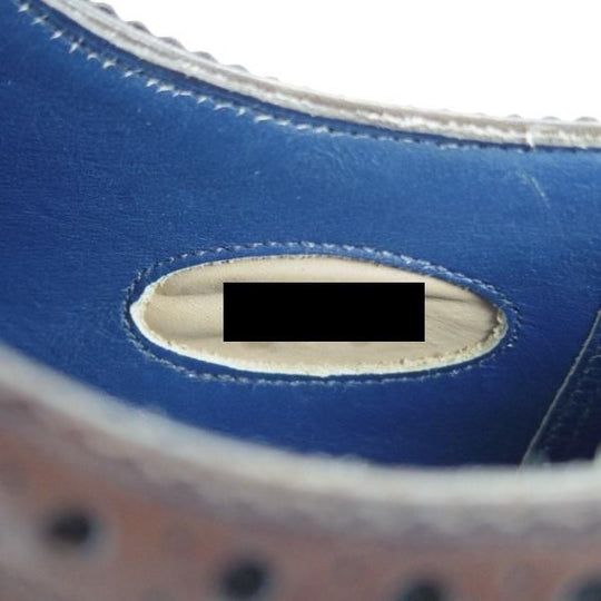 未使用★(英)グレンソン UK5.5程度【最上級★マスターピース/特別オーダー品】ツイード×カーフ/フルブローグ/濃茶/メンズ/GRENSON★g233