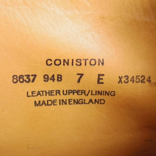 美品★クロケット&ジョーンズ 7E【定価￥99,000-★ダイナイトソール仕様/CONISTON/コニストン】325ラスト/ブーツ/Crockett&Jones★g234