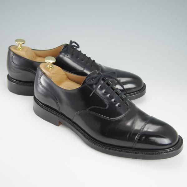 美品★チャーチ 95F/UK9.5【★LANCASTER/173ラスト】5都市ロゴ/ストレートチップ/ポリッシュドバインダーカーフ/黒/メンズ/Church's★g238