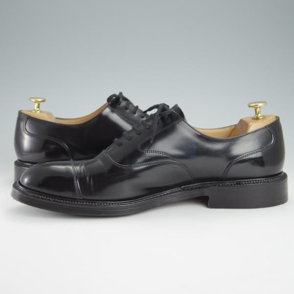 美品★チャーチ 95F/UK9.5【★LANCASTER/173ラスト】5都市ロゴ/ストレートチップ/ポリッシュドバインダーカーフ/黒/メンズ/Church's★g238