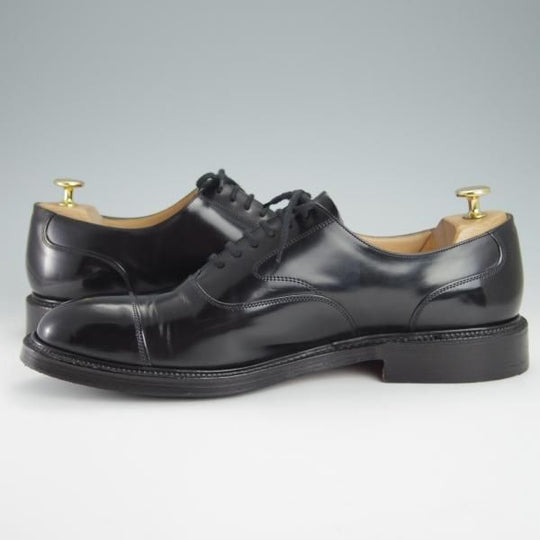 美品★チャーチ 95F/UK9.5【★LANCASTER/173ラスト】5都市ロゴ/ストレートチップ/ポリッシュドバインダーカーフ/黒/メンズ/Church's★g238