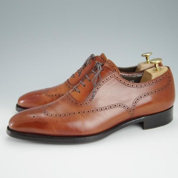 ★三陽山長 SIZE 8.5【定価￥77,000-★隼之介/R309ラスト】JUNNOSUKE/イミテーションブローグ/カーフ/茶/メンズ/SanyoYamacho★g240