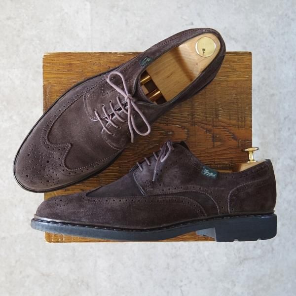 極上★パラブーツ SIZE 8【モデル定価￥74,800-★Andersen/アンデルセン】ギャラクシーソール/フルブローグ/スエード/Paraboot★g241