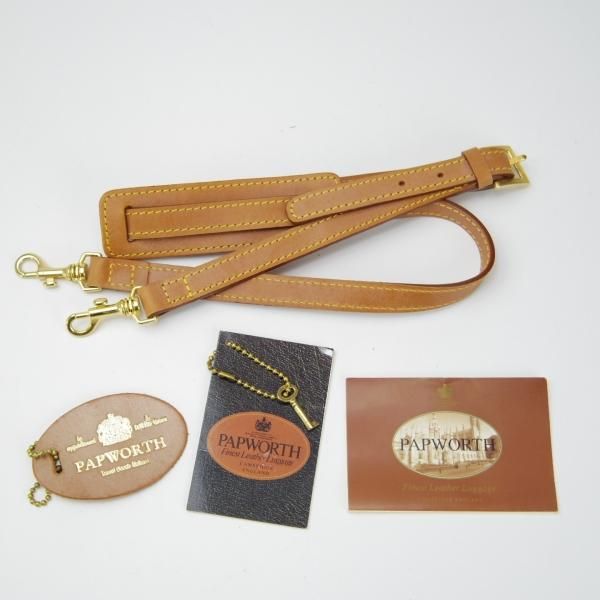 ★(英)パップワース/PAPWORTH【現行定価30万円程度★ブライドルレザー仕様/ブリーフケース】茶/メンズ/ビジネス/レザー/バッグ/革/鞄★N5680