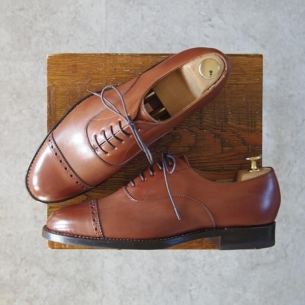 未使用★ポロ・ラルフローレン SIZE 24.5【貴重★グッドイヤーウェルテッド製法/日本製】茶/パンチドキャップトゥ/リーガル/REGAL/POLO Ralph Lauren★g250