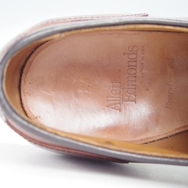 極上★(米)アレンエドモンズ 8E【貴重★ブラウン色系コードバン/Brandywood】Uチップ/茶/メンズ/ALLEN EDMONDS★g255