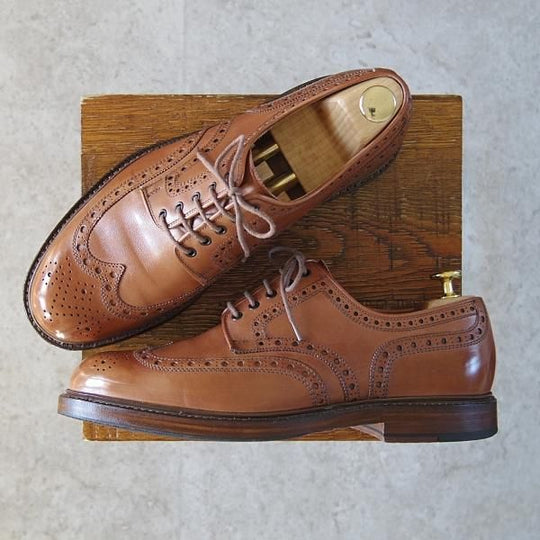 極上★クロケット&ジョーンズ 7.5E【★BANGOR/365ラスト】MAHOGANY BURNISHED/フルブローグ/カーフ/茶/メンズ/Crockett&Jones★g256