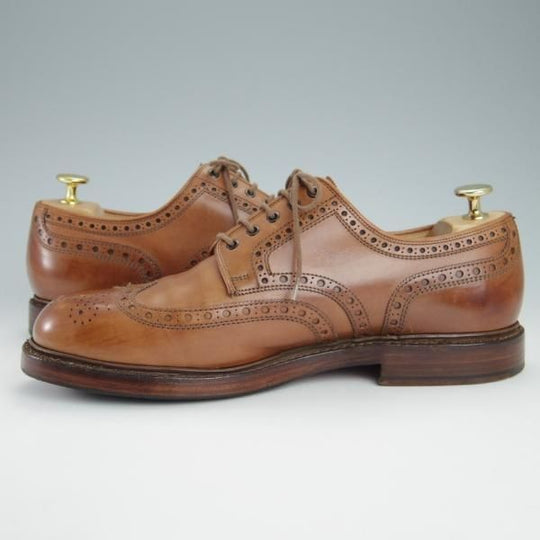 極上★クロケット&ジョーンズ 7.5E【★BANGOR/365ラスト】MAHOGANY BURNISHED/フルブローグ/カーフ/茶/メンズ/Crockett&Jones★g256