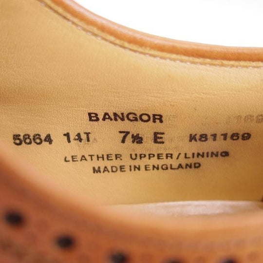 極上★クロケット&ジョーンズ 7.5E【★BANGOR/365ラスト】MAHOGANY BURNISHED/フルブローグ/カーフ/茶/メンズ/Crockett&Jones★g256