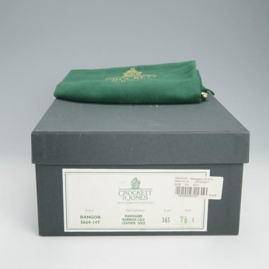 極上★クロケット&ジョーンズ 7.5E【★BANGOR/365ラスト】MAHOGANY BURNISHED/フルブローグ/カーフ/茶/メンズ/Crockett&Jones★g256