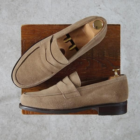 美品★パラブーツ SIZE 7【モデル定価￥77,000-★DAX/ダックス】DAIM/ギャラクシーソール/コインローファー/スエード/Paraboot★g263