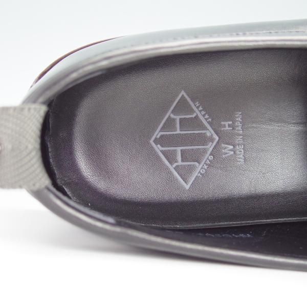 極美品★WH/ダブルエイチ SIZE 6.5【定価￥52,800-★(仏)アノネイ社/ボカルーカーフ】WH0505/コインローファー/Vocalou/黒/メンズ★g264