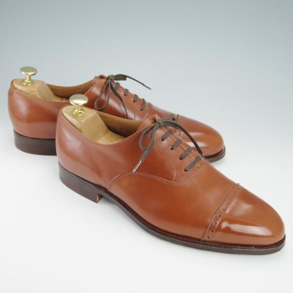 美品★クロケット&ジョーンズ 8E【★ロイドフットウェア別注/Lloyd Footwear】317ラスト/パンチドキャップトゥ/茶/Crockett&Jones★g267