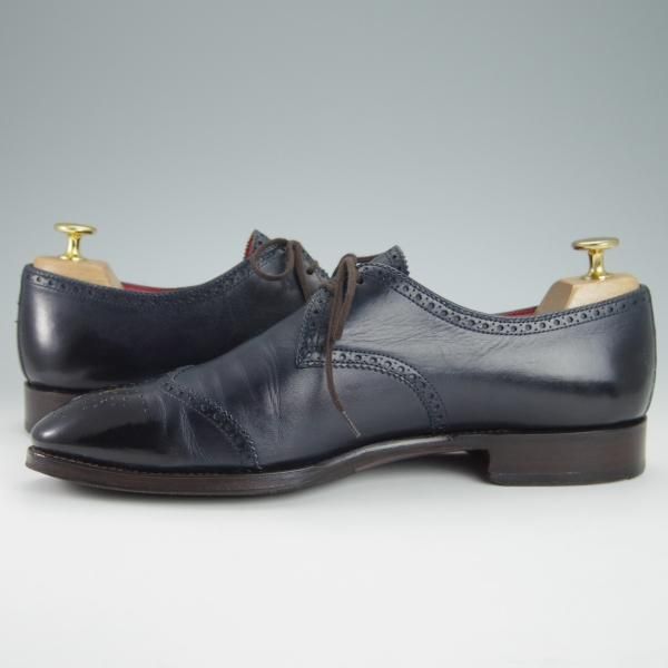 極上★(スペイン製)CARMINA/カルミナ SIZE 7.5【グッドイヤーウェルテッド製法★80256/SIMPSONラスト】ショートウイング/カーフ/紺★g268