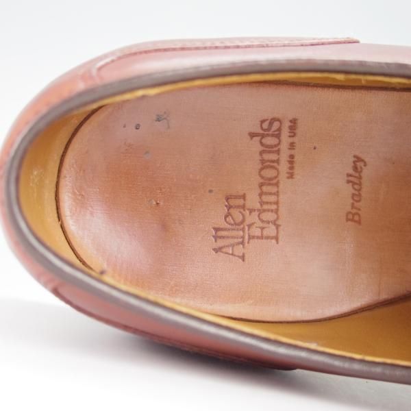 極上★(米)アレンエドモンズ 8.5C【現行定価7.5万円程度★Bradley/Uチップ】カーフ/茶/メンズ/ALLEN EDMONDS★g269