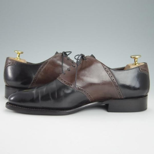 極上★Perfetto/ペルフェット SIZE 7【★ワールドフットウェアギャラリー別注/World Footwear Gallery】カーフ/黒×濃茶/メンズ★g271