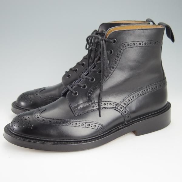 極美品★トリッカーズ SIZE 9【定価￥88,000-★ストウ/STOW/M5634】カントリーブーツ/カーフ/黒/メンズ/Tricker's★g273