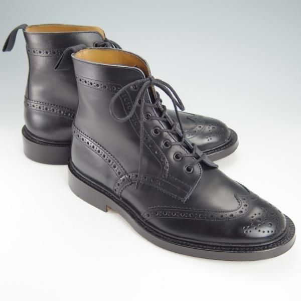極美品★トリッカーズ SIZE 9【定価￥88,000-★ストウ/STOW/M5634】カントリーブーツ/カーフ/黒/メンズ/Tricker's★g273