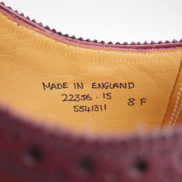 新品★(英)グレンソン 8F【定価￥64,900-★BATH/22356-15】フルブローグ/カーフ/バーガンディー/赤茶/メンズ/GRENSON★g278