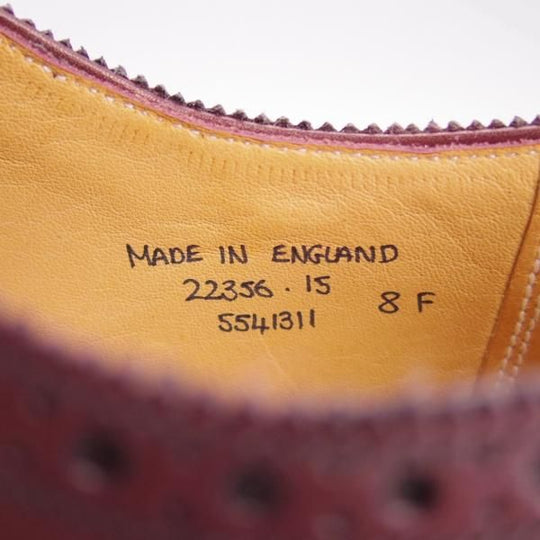 新品★(英)グレンソン 8F【定価￥64,900-★BATH/22356-15】フルブローグ/カーフ/バーガンディー/赤茶/メンズ/GRENSON★g278