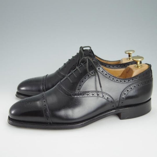 極上★(英)グレンソン 7.5F【定価￥74,800-★OXFORD/オックスフォード】セミブローグ/カーフ/黒/メンズ/GRENSON★g279