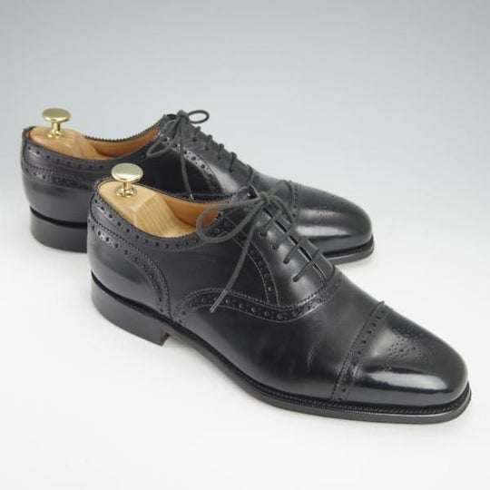 極上★(英)グレンソン 7.5F【定価￥74,800-★OXFORD/オックスフォード】セミブローグ/カーフ/黒/メンズ/GRENSON★g279