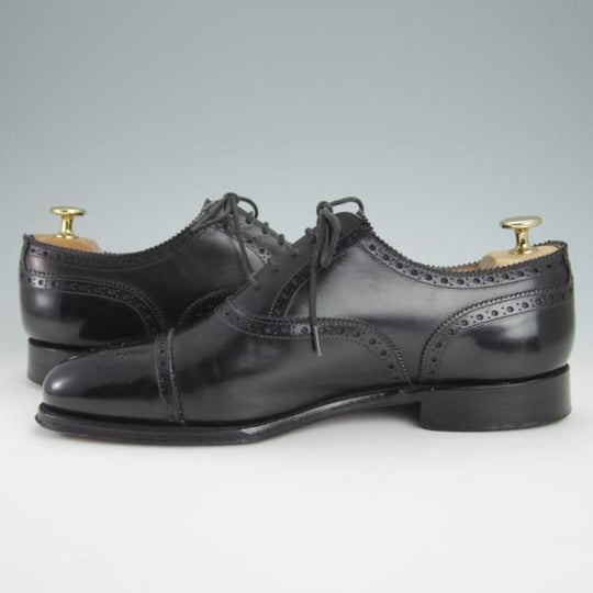 極上★(英)グレンソン 7.5F【定価￥74,800-★OXFORD/オックスフォード】セミブローグ/カーフ/黒/メンズ/GRENSON★g279