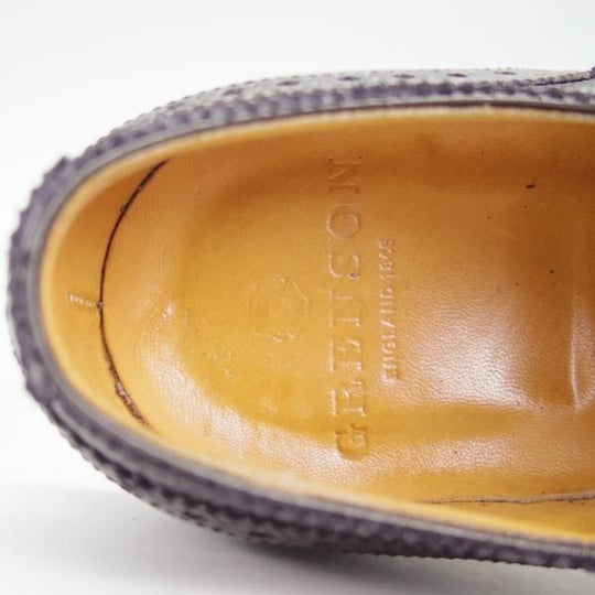 極上★(英)グレンソン 7.5F【定価￥74,800-★OXFORD/オックスフォード】セミブローグ/カーフ/黒/メンズ/GRENSON★g279