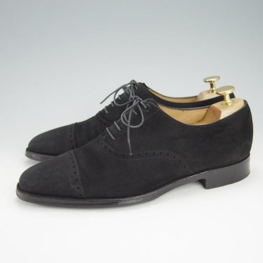 極上★ジョンロブ 5.5E【★AVON/8000ラスト】エイボン/クォーターブローグ/スエード/黒/メンズ/JOHN LOBB★g282