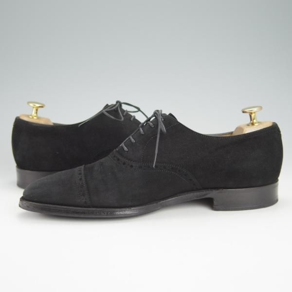 極上★ジョンロブ 5.5E【★AVON/8000ラスト】エイボン/クォーターブローグ/スエード/黒/メンズ/JOHN LOBB★g282