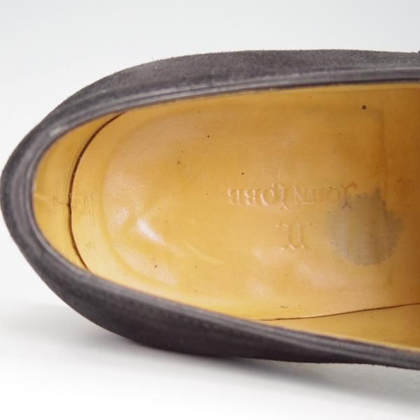 極上★ジョンロブ 5.5E【★AVON/8000ラスト】エイボン/クォーターブローグ/スエード/黒/メンズ/JOHN LOBB★g282