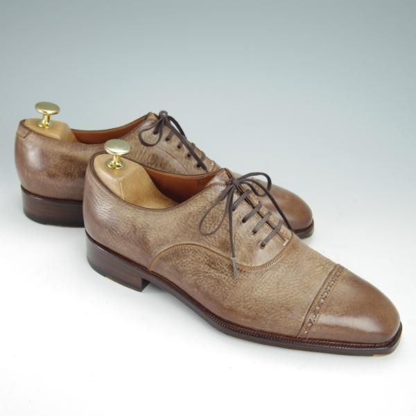 極美品★Iron Dress/アイアンドレス SIZE 7【ハンドソーンウェルテッド製法★フルハンド/Tuscany Waxed Bull hide】パンチドキャップトゥ/茶★g286