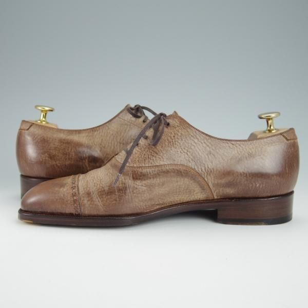 極美品★Iron Dress/アイアンドレス SIZE 7【ハンドソーンウェルテッド製法★フルハンド/Tuscany Waxed Bull hide】パンチドキャップトゥ/茶★g286