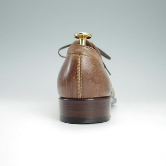 極美品★Iron Dress/アイアンドレス SIZE 7【ハンドソーンウェルテッド製法★フルハンド/Tuscany Waxed Bull hide】パンチドキャップトゥ/茶★g286