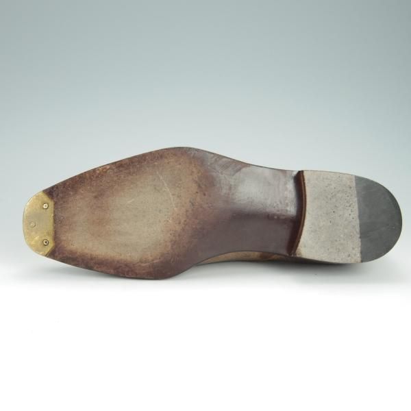 極美品★Iron Dress/アイアンドレス SIZE 7【ハンドソーンウェルテッド製法★フルハンド/Tuscany Waxed Bull hide】パンチドキャップトゥ/茶★g286