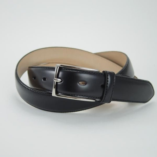 ほぼ未使用★コードバン製ベルト フリーサイズ（サイズ調整可能）【★(九州)岩田屋取扱】ベルト/レザー/本革/黒/ビジネス/メンズ★g291