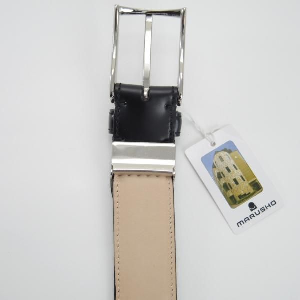 ほぼ未使用★コードバン製ベルト フリーサイズ（サイズ調整可能）【★(九州)岩田屋取扱】ベルト/レザー/本革/黒/ビジネス/メンズ★g291