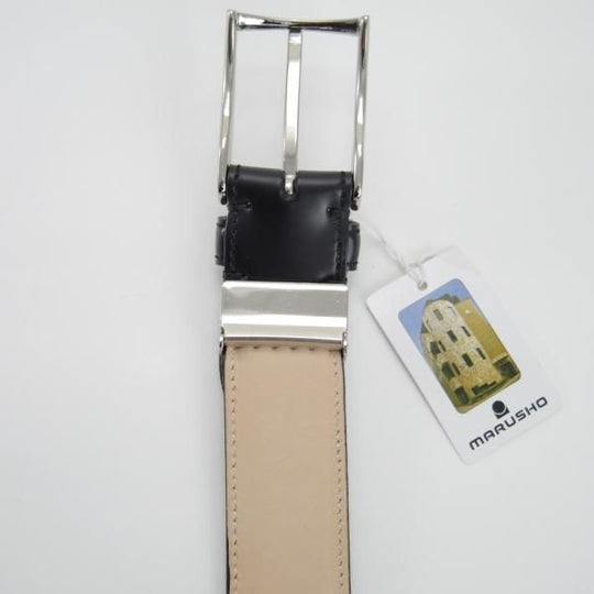 ほぼ未使用★コードバン製ベルト フリーサイズ（サイズ調整可能）【★(九州)岩田屋取扱】ベルト/レザー/本革/黒/ビジネス/メンズ★g291