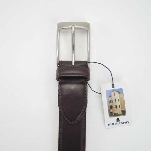 ほぼ未使用★コードバン製ベルト フリーサイズ（サイズ調整可能）【★(九州)岩田屋取扱】ベルト/レザー/本革/濃茶/ビジネス/メンズ★g292