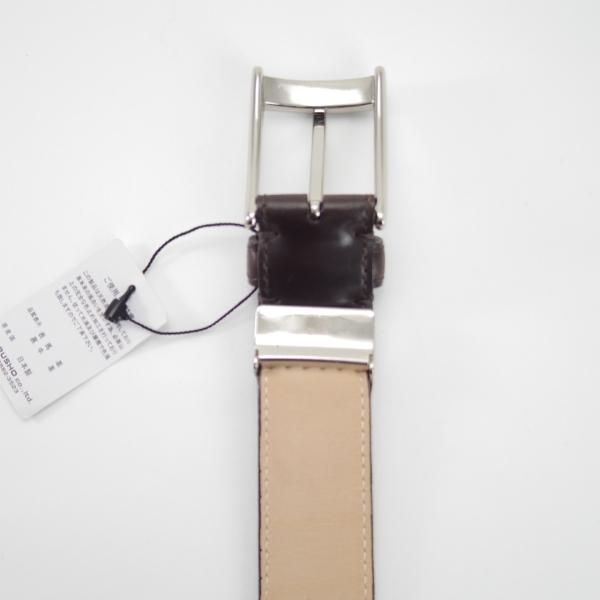 ほぼ未使用★コードバン製ベルト フリーサイズ（サイズ調整可能）【★(九州)岩田屋取扱】ベルト/レザー/本革/濃茶/ビジネス/メンズ★g292