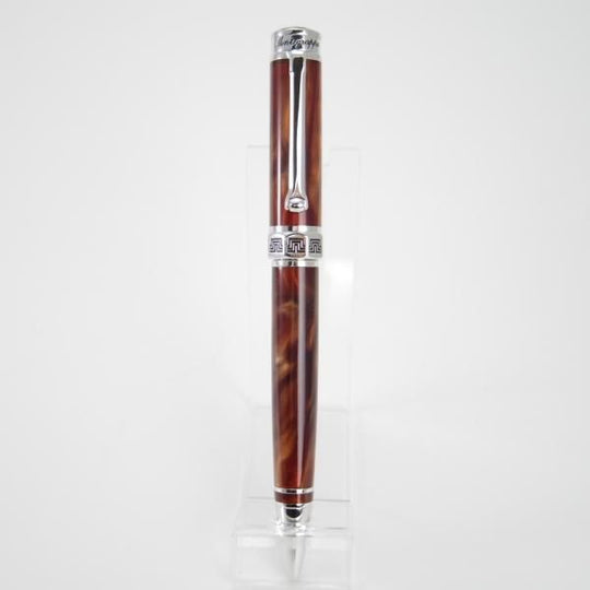 美品★(伊)モンテグラッパ/Montegrappa【★エスプレッシオーネ/プレシャスレジン】ロジュームフィニッシュ/ボールペン/ダークブラウン★g293