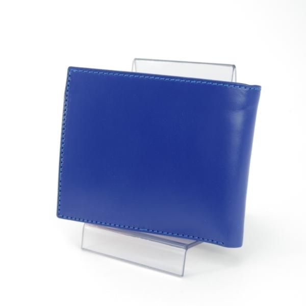 ほぼ未使用★(英)SIMPSON LONDON/シンプソン【定価￥30,240-★ブライドルレザー仕様/二つ折り財布】レザー/本革/青×赤/メンズ★g296