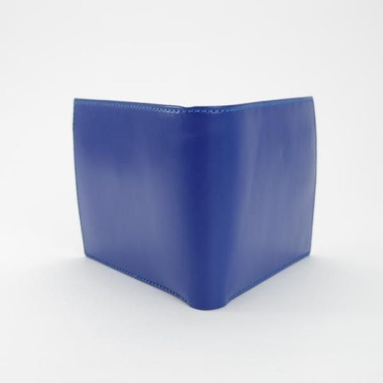 ほぼ未使用★(英)SIMPSON LONDON/シンプソン【定価￥30,240-★ブライドルレザー仕様/二つ折り財布】レザー/本革/青×赤/メンズ★g296