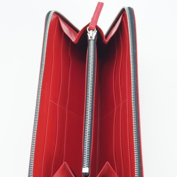 ほぼ未使用★(英)SIMPSON LONDON/シンプソン【定価￥51,840-★ブライドルレザー/ジップ長財布】ロングウォレット/レザー/赤/メンズ★g297