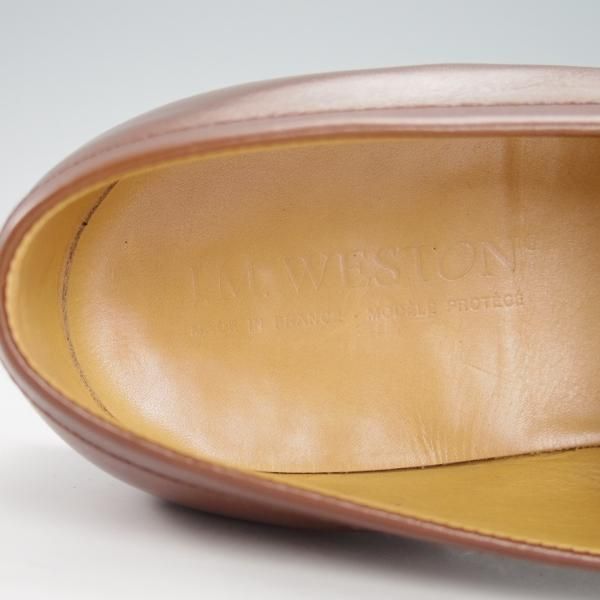 美品★J.M.ウェストン 5D【定価￥110,000-★180/41ラスト/TAN】コインローファー/ボックスカーフ/茶/メンズ/Weston/ウエストン★g314