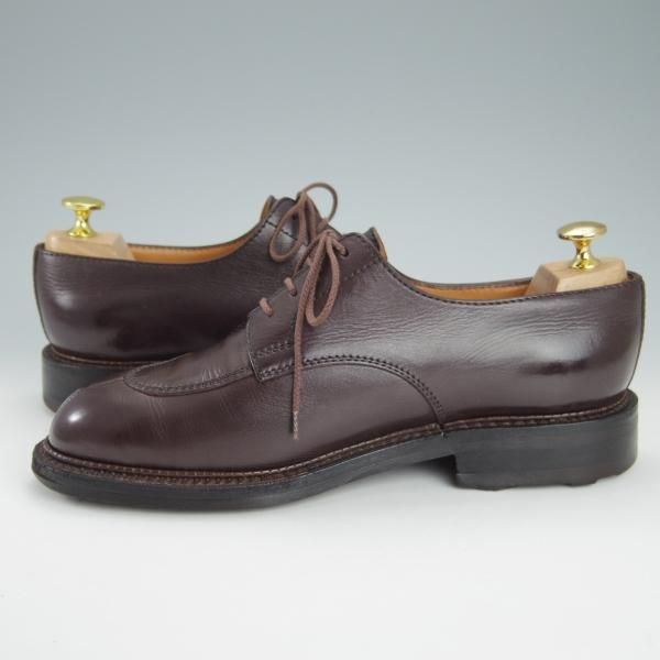 ★J.M.ウェストン 6E【貴重★ロシアンカーフ(BROWN)/4アイレットの初代ロジェ/696】Uチップ/旧ロゴ/濃茶/Weston/ウエストン★g315