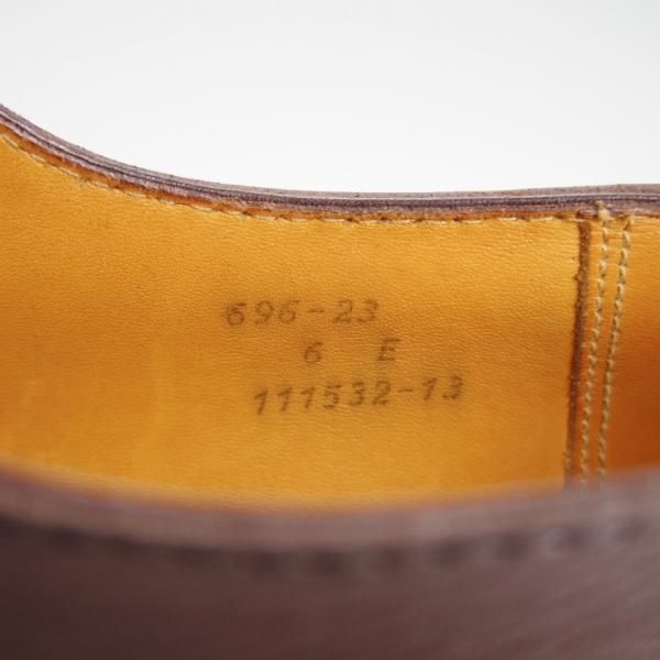 ★J.M.ウェストン 6E【貴重★ロシアンカーフ(BROWN)/4アイレットの初代ロジェ/696】Uチップ/旧ロゴ/濃茶/Weston/ウエストン★g315
