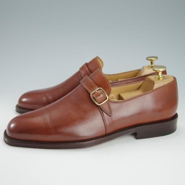 美品★(伊)タニノクリスチー SIZE 6.5【定価15万円以上★モンクストラップ/132119】カーフ/茶/メンズ/TANINO CRISCI★g318