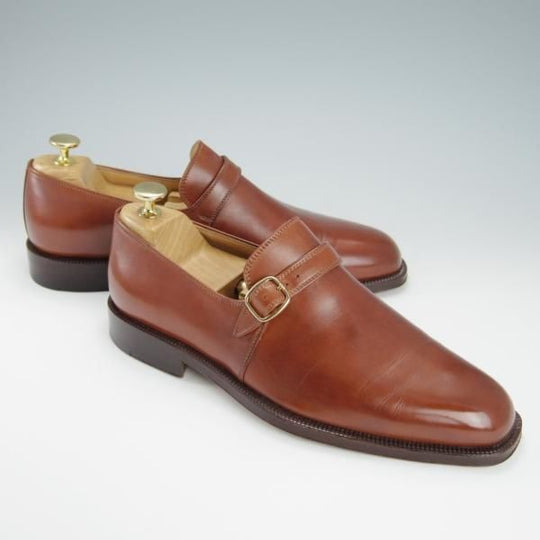 美品★(伊)タニノクリスチー SIZE 6.5【定価15万円以上★モンクストラップ/132119】カーフ/茶/メンズ/TANINO CRISCI★g318